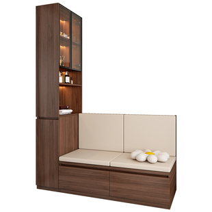 现代简约阳台卡座储物柜一体飘窗柜家用客厅小户型夹缝窄柜7Y16