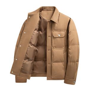 【90%鸭绒】圣得西男士保暖羽绒服26春季户外工装风翻领夹克外套