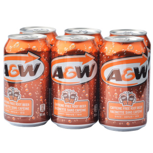 美国原瓶进口A&W Root Beer艾德熊乐啤露树根味汽水355ml沙士饮料