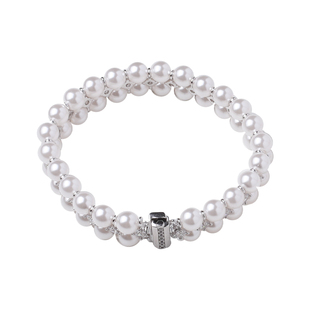 施家双层珍珠手链叠戴手饰女士款2025新款配饰轻奢小众精致高级感