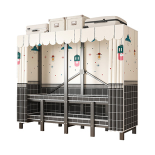 衣柜家用卧室免安装折叠简易布衣柜出租房用全钢架结实耐用衣橱