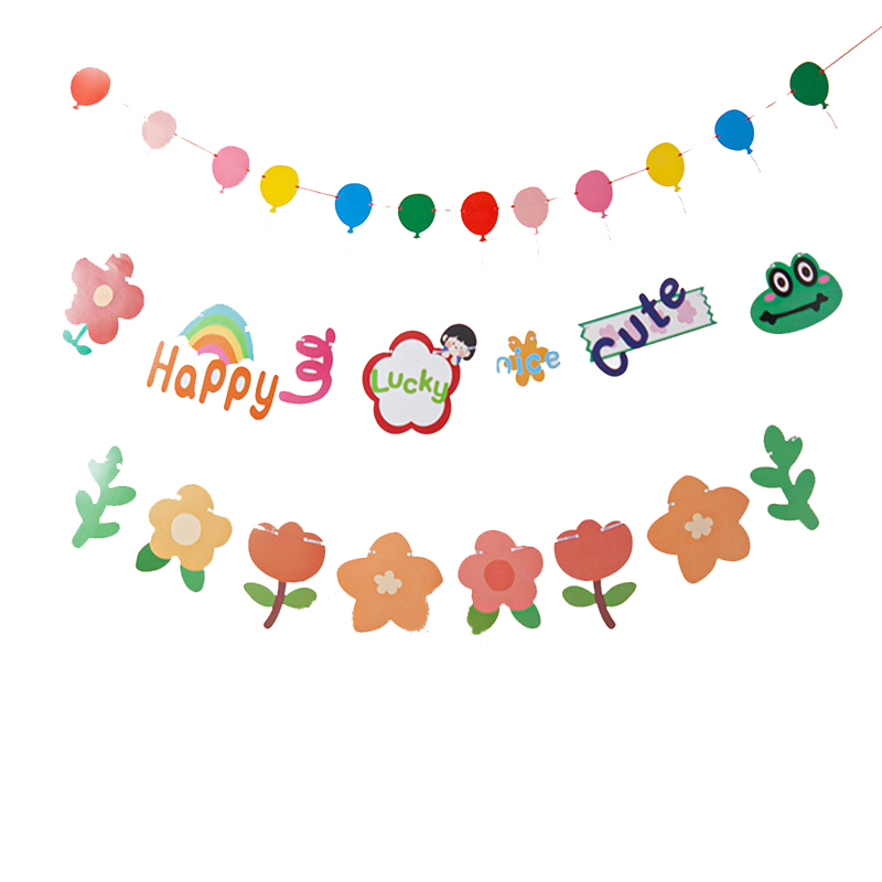 ins挂旗三角旗纸质派对生日装