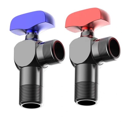 球芯全开大流量出水三角球阀全铜冷热燃气热水器专用开关4分通用