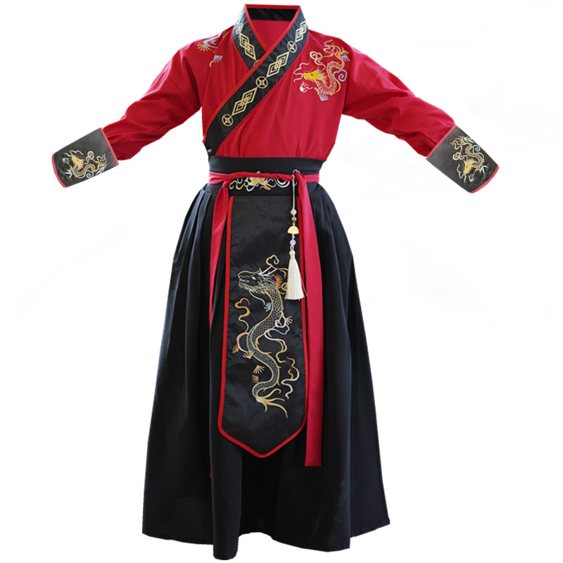 新款古风男童男孩古装汉服中国儿童武侠唐装公子帅气国学演出服仙