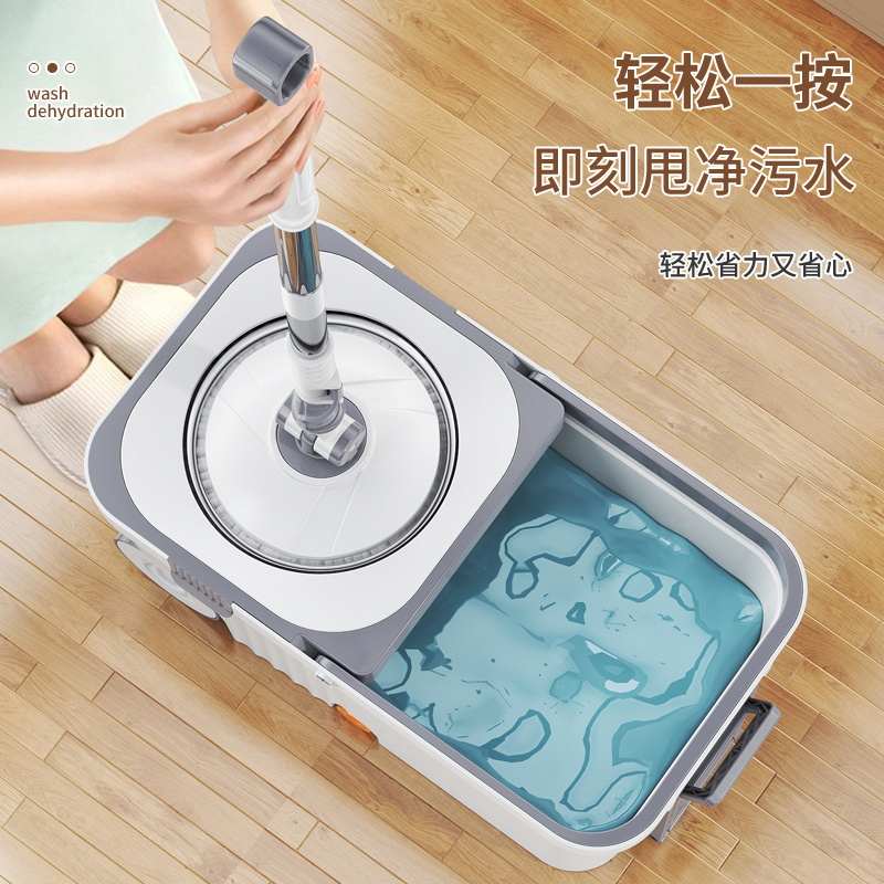 旋转式拖把家用一拖净2024新款自拧脱水免手洗懒人省力拖地墩布桶