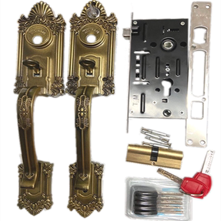 罗普斯金豪华大把手 替代 SY808锁 铝合金门双开门锁 古铜门锁