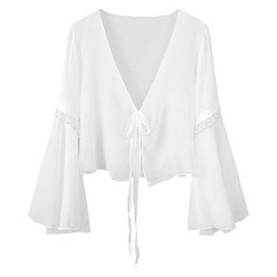 古典舞蹈服女飘逸青绿色纱衣珍珠广袖上衣中国舞练功服古风身韵服