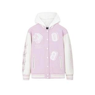 匡威童装女童夹克2026春季新款休闲防风连帽外套时尚棒球服上衣潮