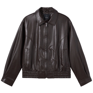 热风女士夹克外套2026年春季新款经典机车风复古仿皮pu夹克外套