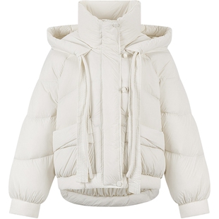 衣香丽影小个子连帽羽绒服女短款2025冬装新款泡芙外套141017313