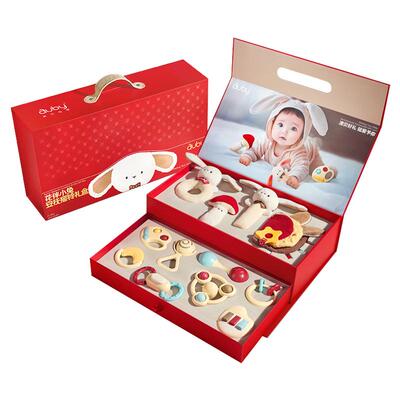 澳贝新生婴儿礼物实用婴儿见面礼宝宝满月礼物安抚玩具高档礼盒