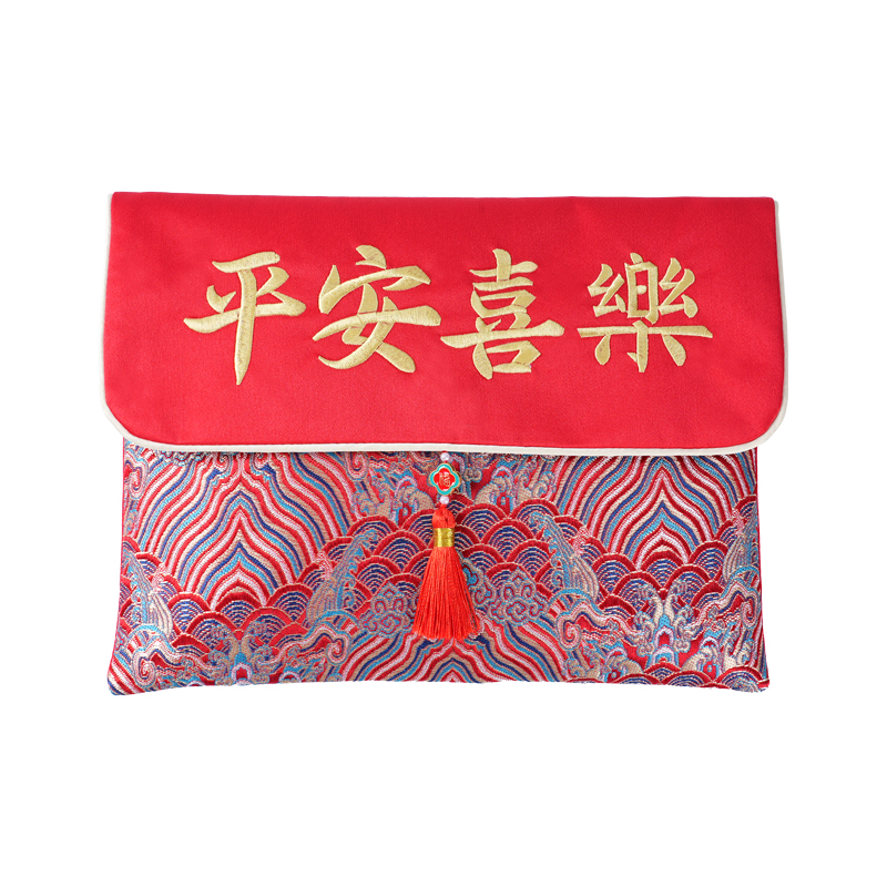 布藝紅包袋訂結婚彩禮改口中式獎金周歲滿月百天10萬元特大利是封