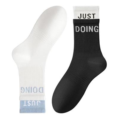 双罗口运动袜子女秋冬季长袜