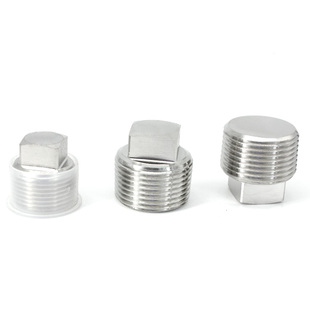 316不锈钢外四方实心堵头NPT美制螺塞PT英制管堵四角堵头1/8-2寸