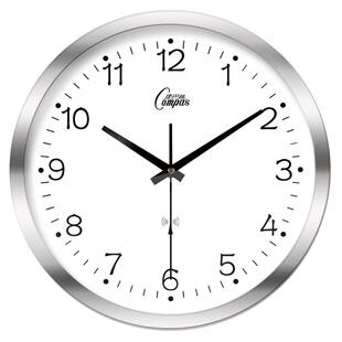 康巴丝钟表挂钟客厅卧室静音扫描金属电波钟创意简约时尚壁钟407