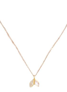 金色微镶鱼尾吊坠项链高级感轻奢