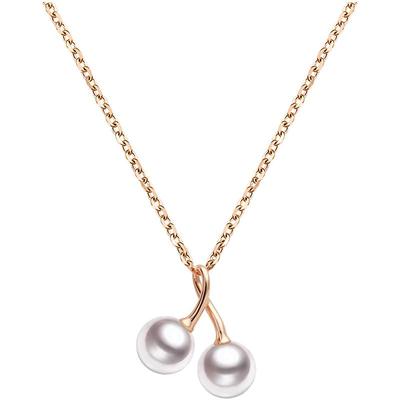 GiO樱桃akoya海水珍珠18K金项链
