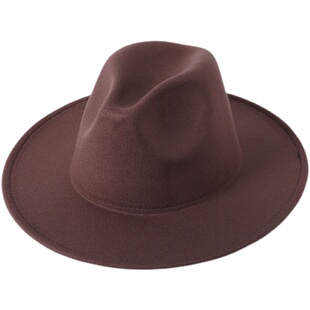 60CM大头围礼帽秋冬季欧美复古爵士帽男女潮毛呢帽子 Fedora Hat