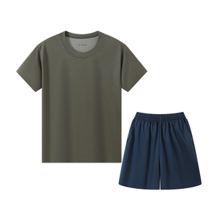 体能服短袖短裤套装夏季薄款速干橄榄绿男士T恤训练服