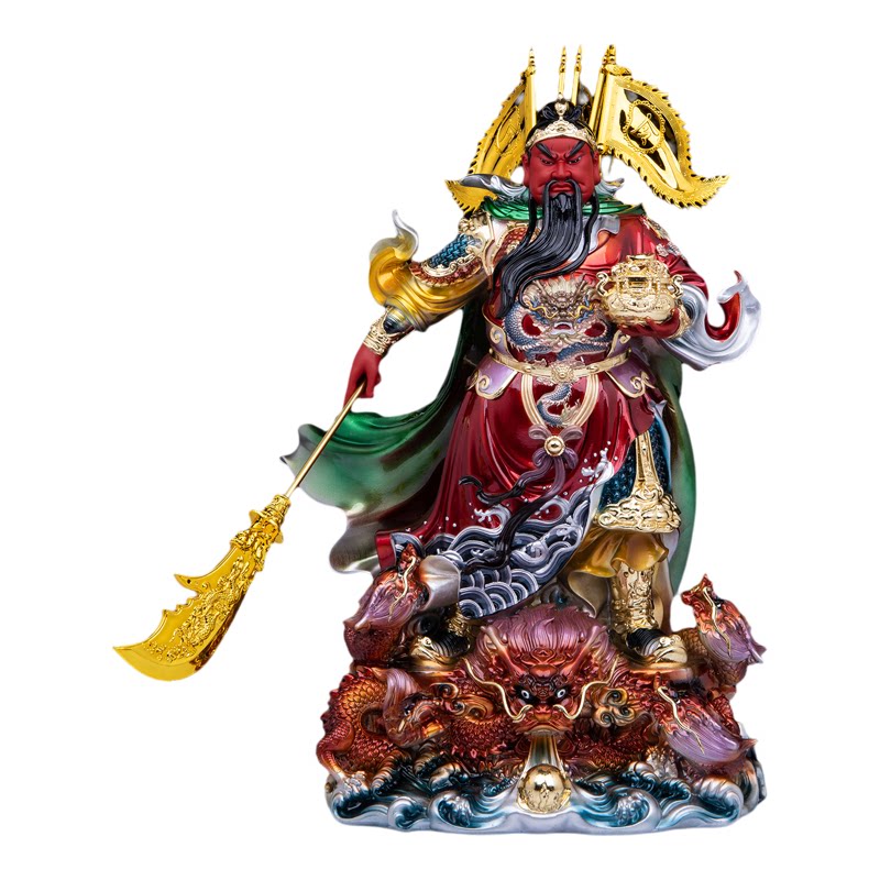 元宝关公神像武财神关羽关圣帝君关公关二爷站像聚宝盆店铺摆件