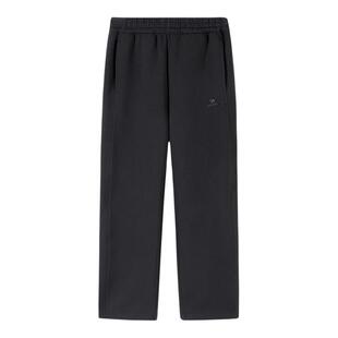 骆驼运动针织裤女秋季棉感休闲宽松百搭直筒卫裤黑色长裤