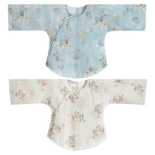 映流年丨一城风絮丨夏季麻料中式民国风倒大袖全开襟印花复古小衫