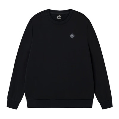 361黑色卫衣男款2025新款冬季圆领加绒长袖T恤男内搭保暖上衣无帽