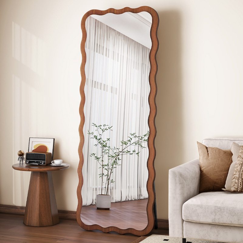 中古全身镜家用落地镜复古风镜镜子试衣大红穿衣镜异形网女生壁挂