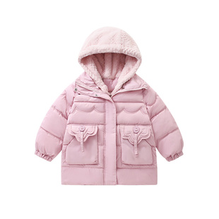 DO.CAT女童棉服冬款中大童女孩假两件上衣儿童洋气时髦中长款外套