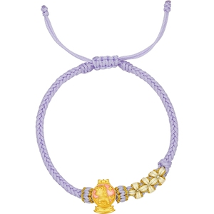 周六福黄金手绳女款编绳梦幻马生肖马系列3D硬金珐琅定价旗舰店