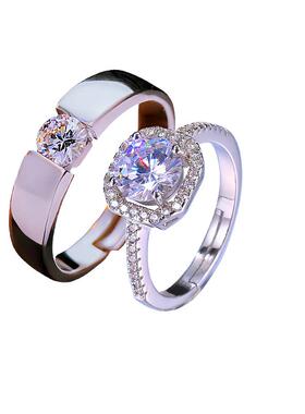 结婚活口对戒奢华婚礼仿真钻戒