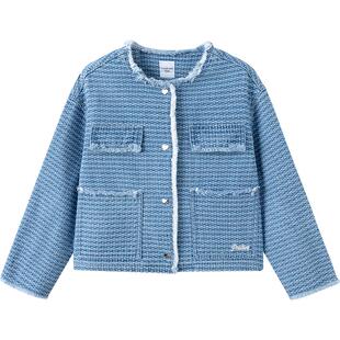 巴拉巴拉童装儿童外套女童春装衣服牛仔衫小香风上衣时尚甜美百搭