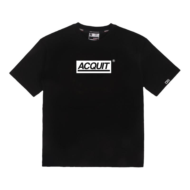 ACQUIT BOXLOGO系列夏季多色宽松圆领百搭短袖街头情侣休闲T恤衫