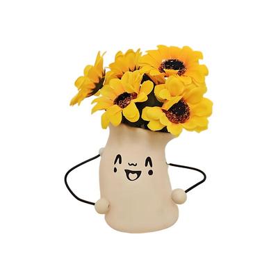 创意陶瓷仿真花摆件绿植墙面桌面家居装饰品客厅假花摆设小盆栽