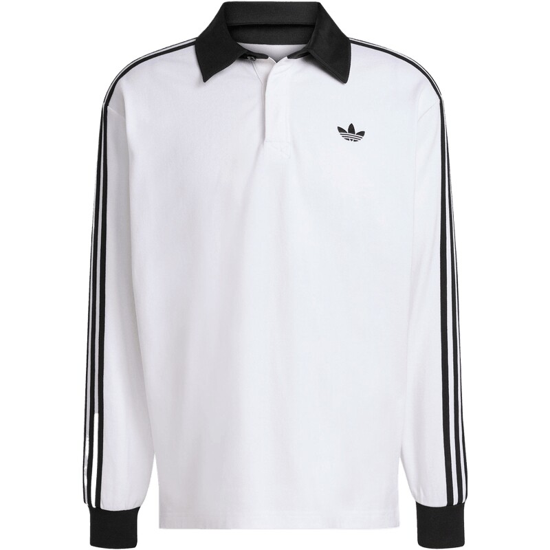 adidas阿迪达斯三叶草男子橄榄球风POLO衫运动休闲长袖T恤KE3575