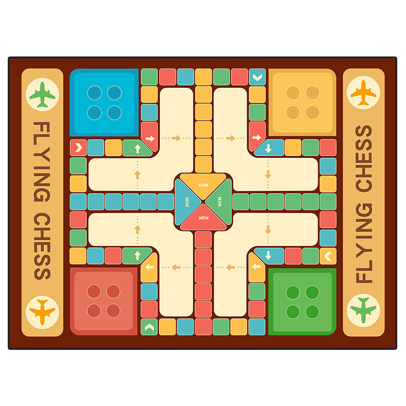 升级加厚水晶绒飞行棋地毯超大号