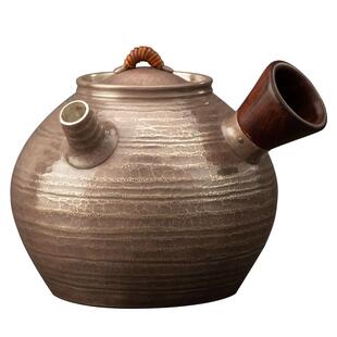宽山堂 999纯银手工制作若尘侧把急须 400ml泡茶壶煮茶壶日式银壶