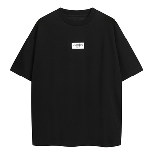 MM马吉小众高街潮牌极简贴布数字LOGO男女宽松休闲情侣短袖Tee恤