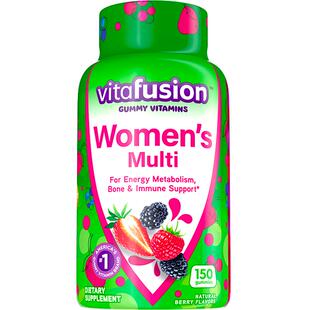 美国vitafusion女士复合维生素综合生物素b族维生素补钙软糖150粒