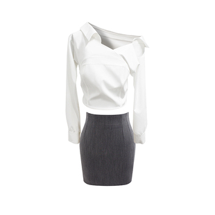 THE SWAN司凰轻奢 White shirt 白色衬衫上衣松弛休闲设计感衬衣