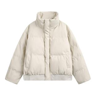 TIRED国潮简约保暖高领棉衣男女冬季情侣学院风加厚外套保暖棉服