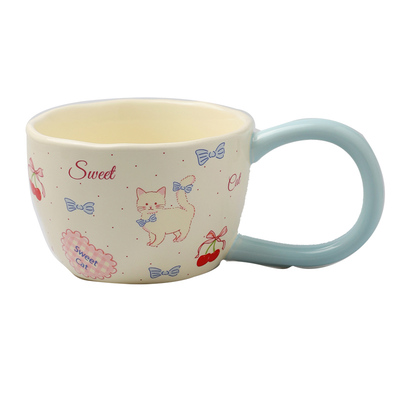 舍里耐高温卡通陶瓷大耳马克杯