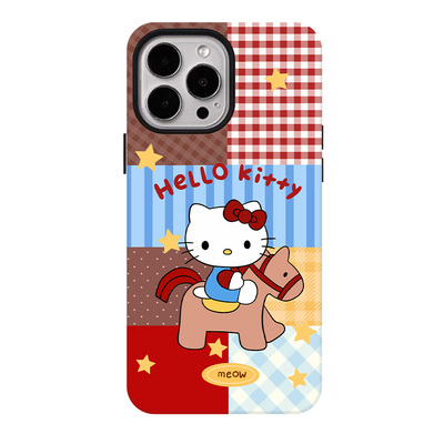 拼接木马KT适用苹果17promax手机壳iphone16pro菲林磁吸支架个性华为P80小米15小众vivo防摔保护壳oppo撞色