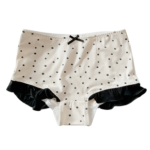 小甜橘纯棉高腰大码内裤女胖mm200斤复古波点高弹包臀收腹胖妹妹