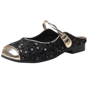 大东一脚蹬外穿包头半拖鞋女2025新款夏季女鞋小香风绝美低跟凉鞋