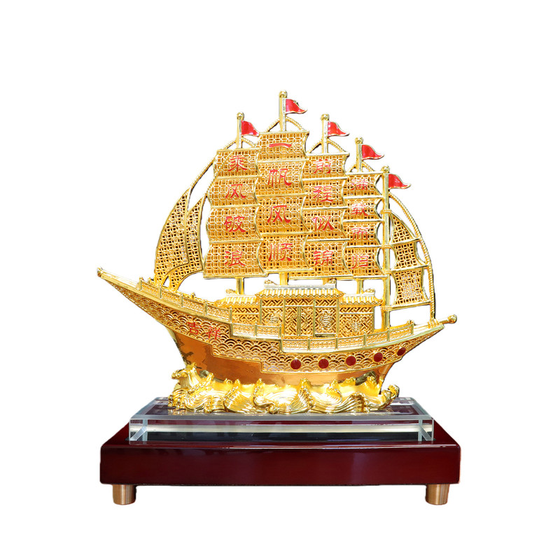 全铜花丝一帆风顺帆船摆件工艺品
