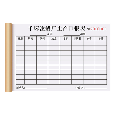 【工厂专用生产日报表】极速发货