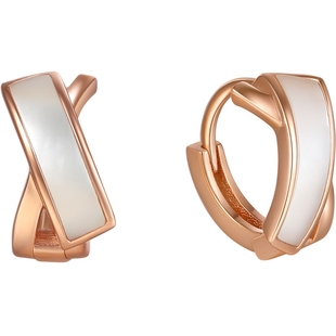 潮宏基几何18k金母贝耳钉玫瑰金耳坠耳环耳扣高级感礼物X6