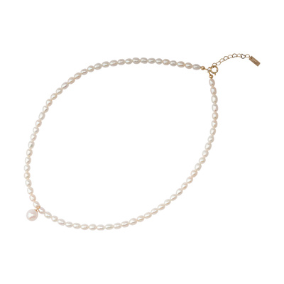 天然淡水小米珠配礼服珍珠项链