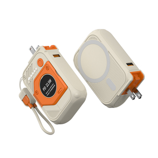 3C认证自带AC插头磁吸无线充电宝五合一快充大容量便携移动电源通